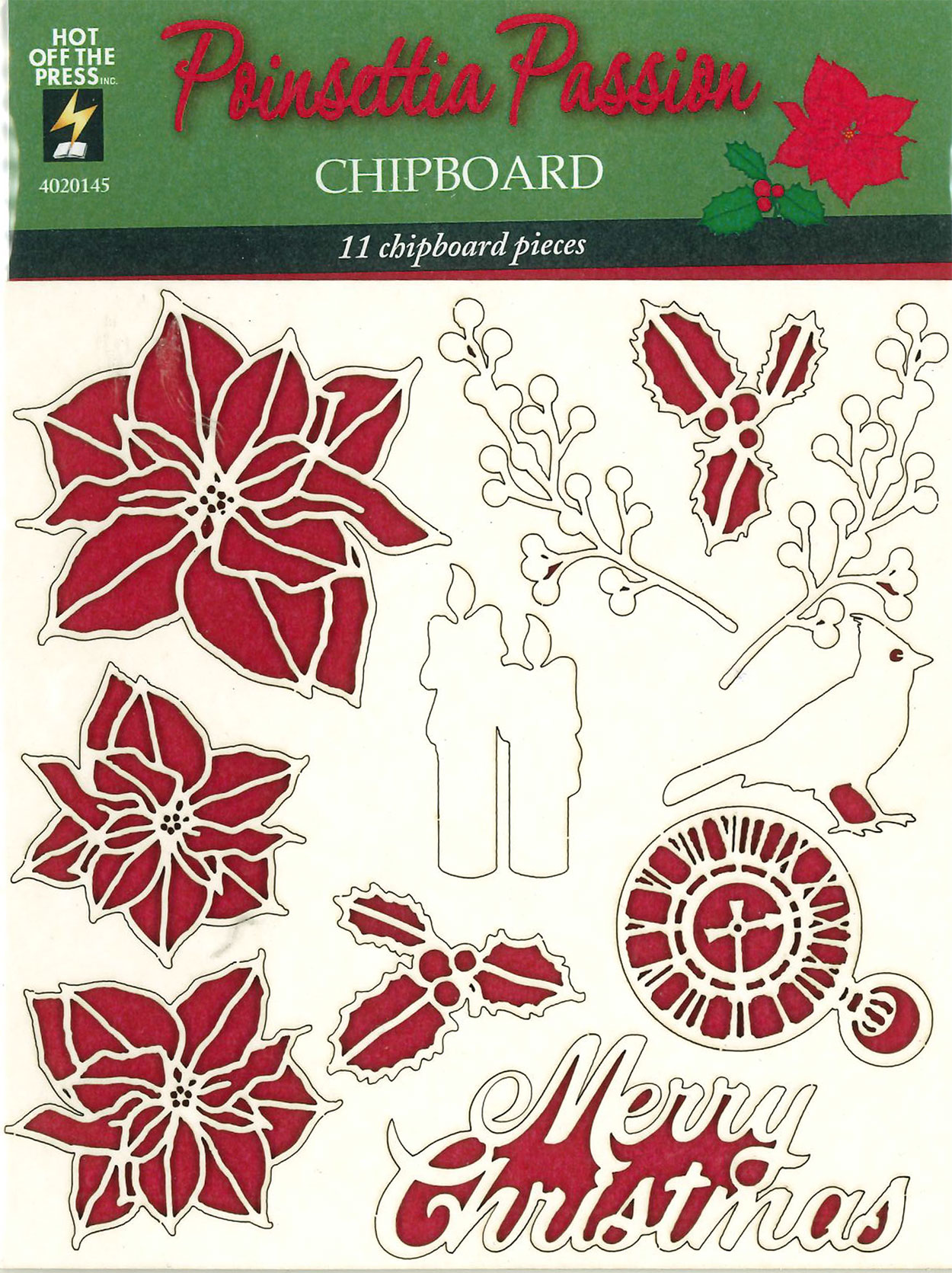 Poinsettia Passion Chipboard
