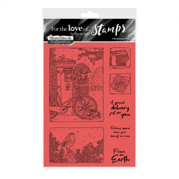 Merry Christmas Postcard A6 Stamp Set For the Love of Stamps