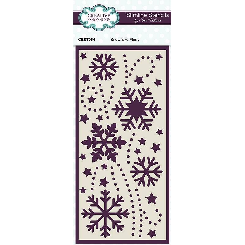 Snowflake Flurry Slimline Stencil by Creative Expressions Sue Wilson