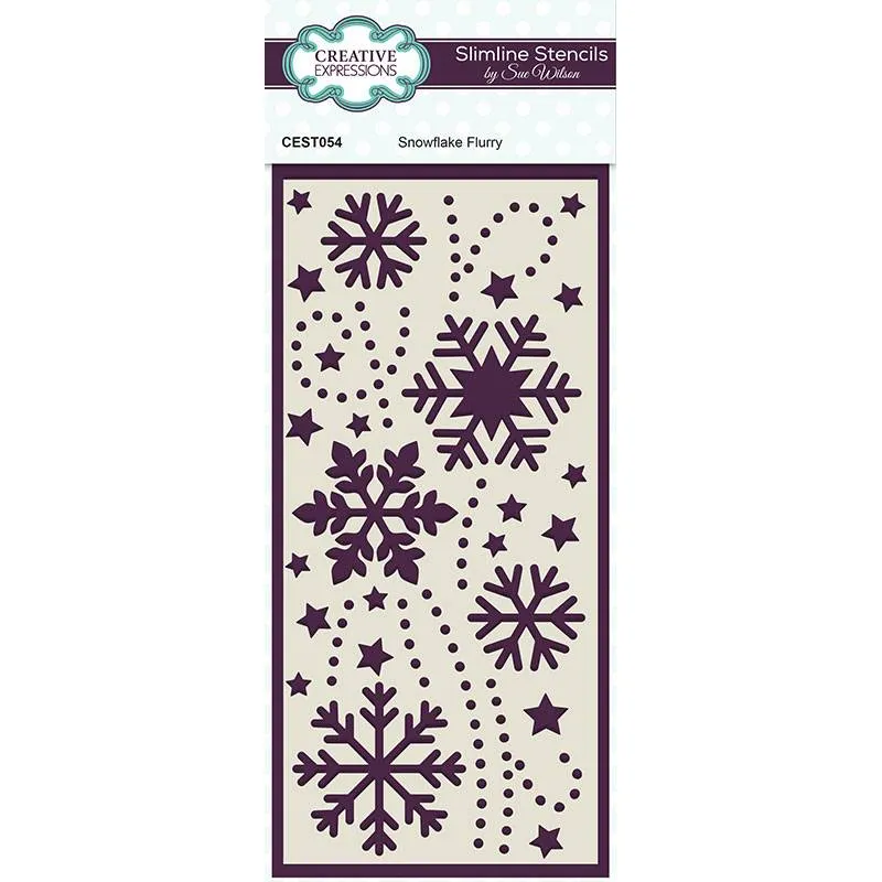 Snowflake Flurry Slimline Stencil by Creative Expressions Sue Wilson