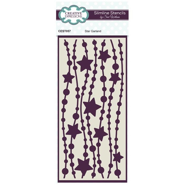 Star Garland Slimline Stencil by Creative Expressions Sue Wilson