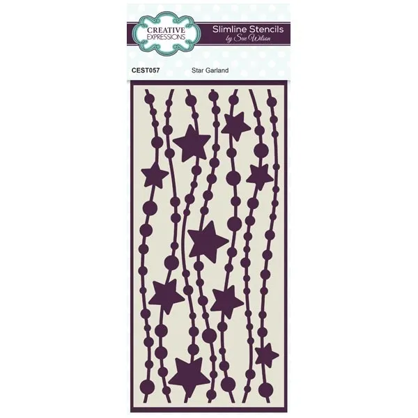 Star Garland Slimline Stencil by Creative Expressions Sue Wilson