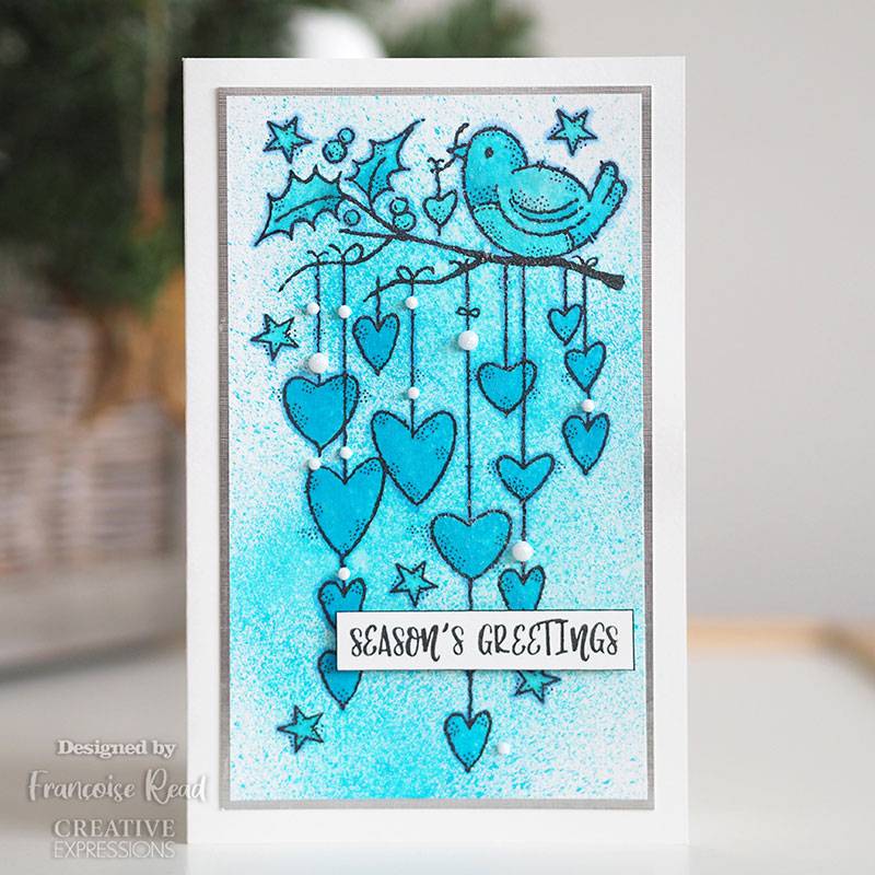 Hanging Hearts 4"x6" Clear Stamp by Woodware