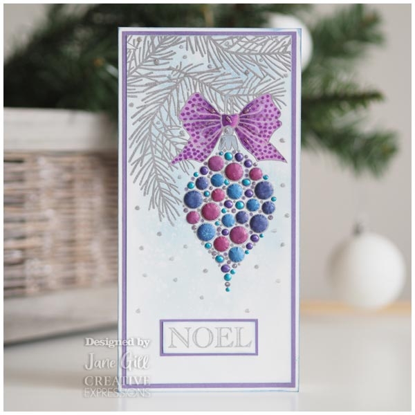 Bubble Bauble and Pine Branch 4x6 Clear Stamp by Woodware