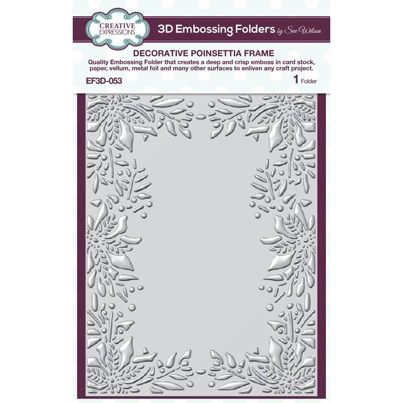 Decorative Poinsettia Frame 3D Embossing Folder by Creative Expressions