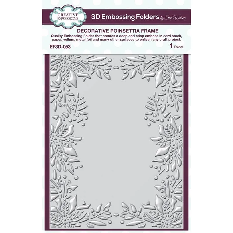 Decorative Poinsettia Frame 3D Embossing Folder by Creative Expressions