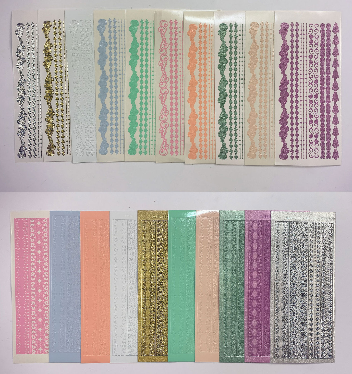 Fancy Border Pearl & Pastel Dazzles,™ Stickers, 20 sheets