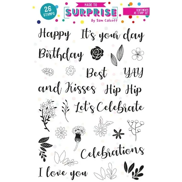 Sentiments A5 Stamp Set Creative Cuts by Made to Surprise