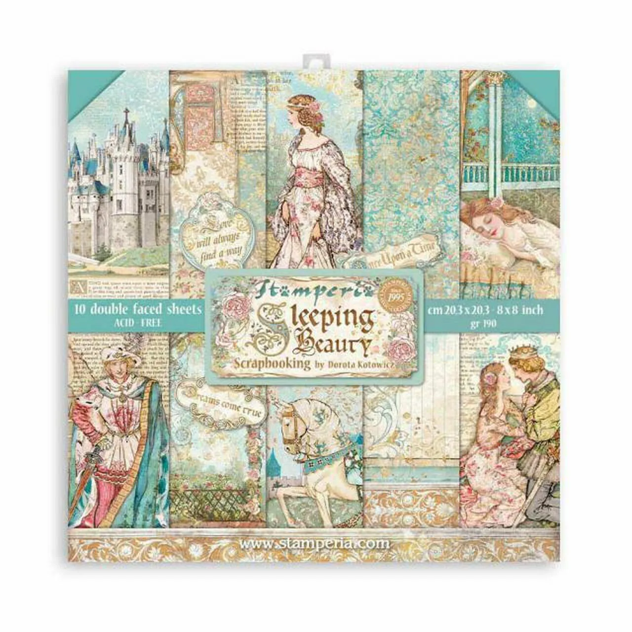 Sleeping Beauty 8x8 Scrapbooking Pad 10 sheets Double Face