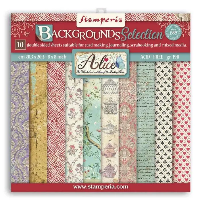 Alice 8x8 Backgrounds 10 sheets
