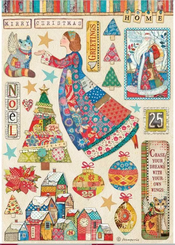 Christmas Patchwork Rice Paper