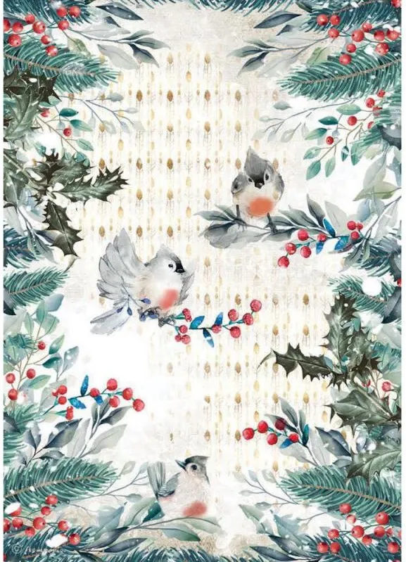 Birds Rice Paper, Romantic Christmas