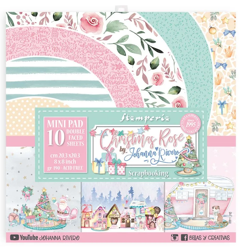 Christmas Rose 8x8 Papers