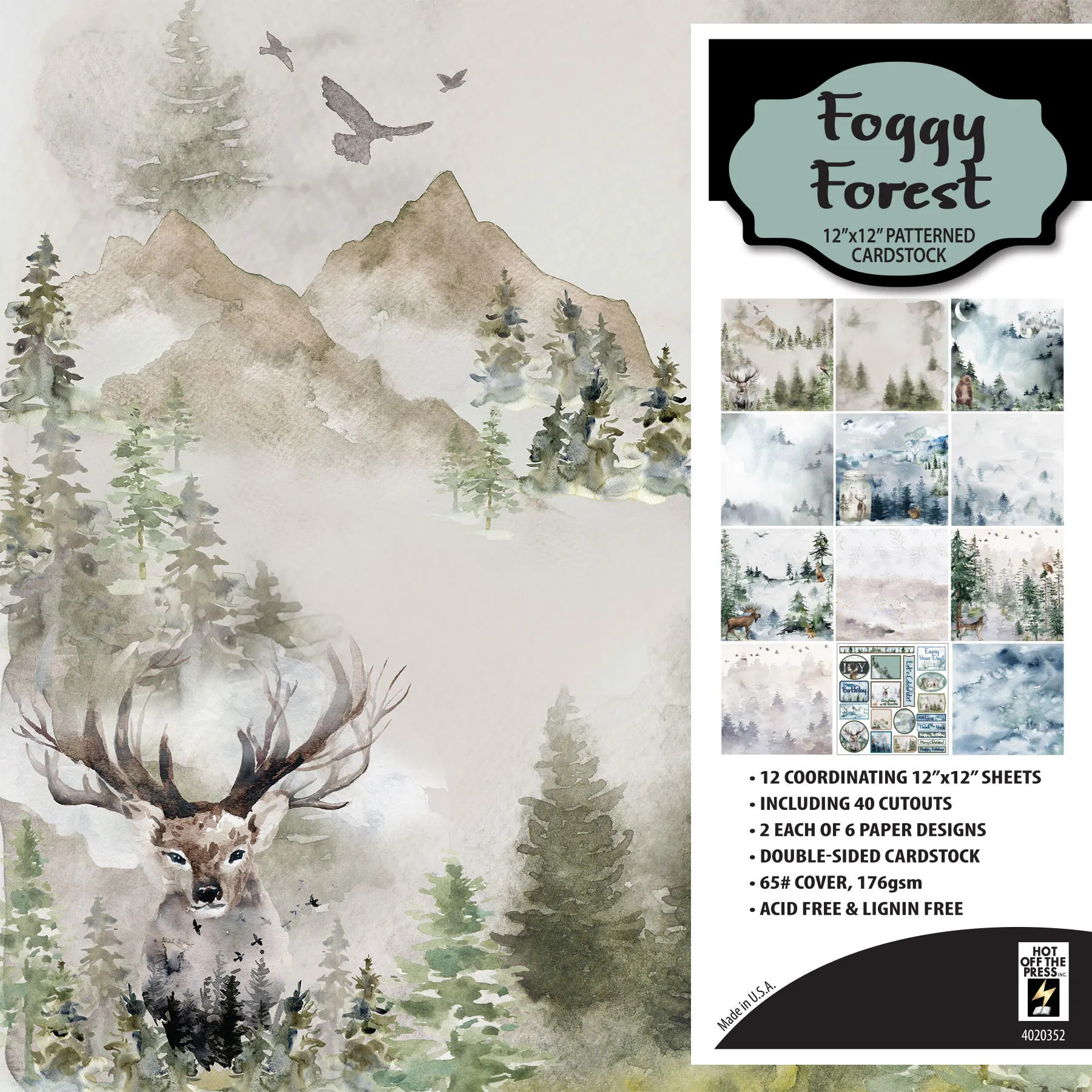 Foggy Forest 12x12 Patterned Cardstock
