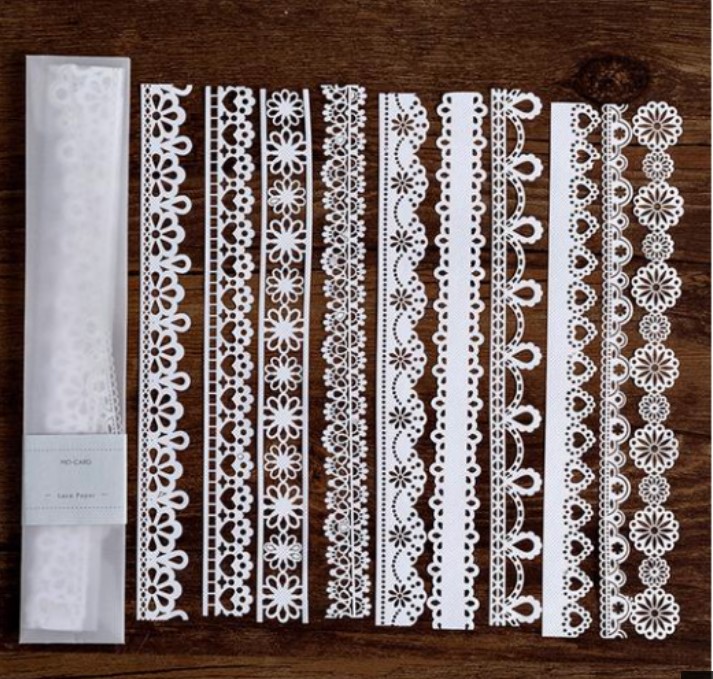Borders Lace Paper, 10 pieces