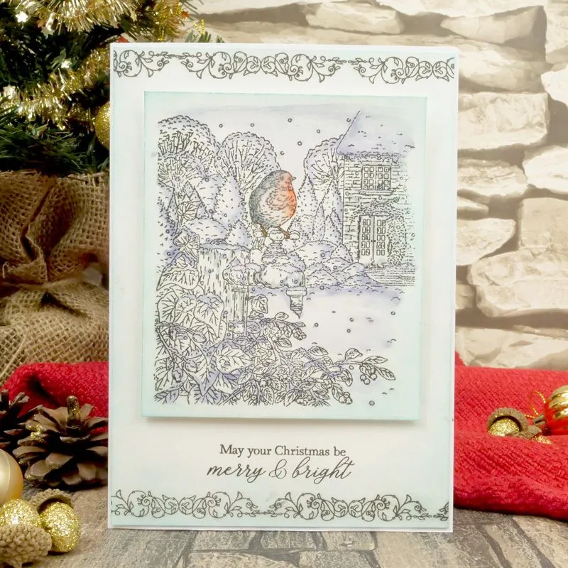 Robin's Winter Garden A6 Stamp Set by For the Love of Stamps
