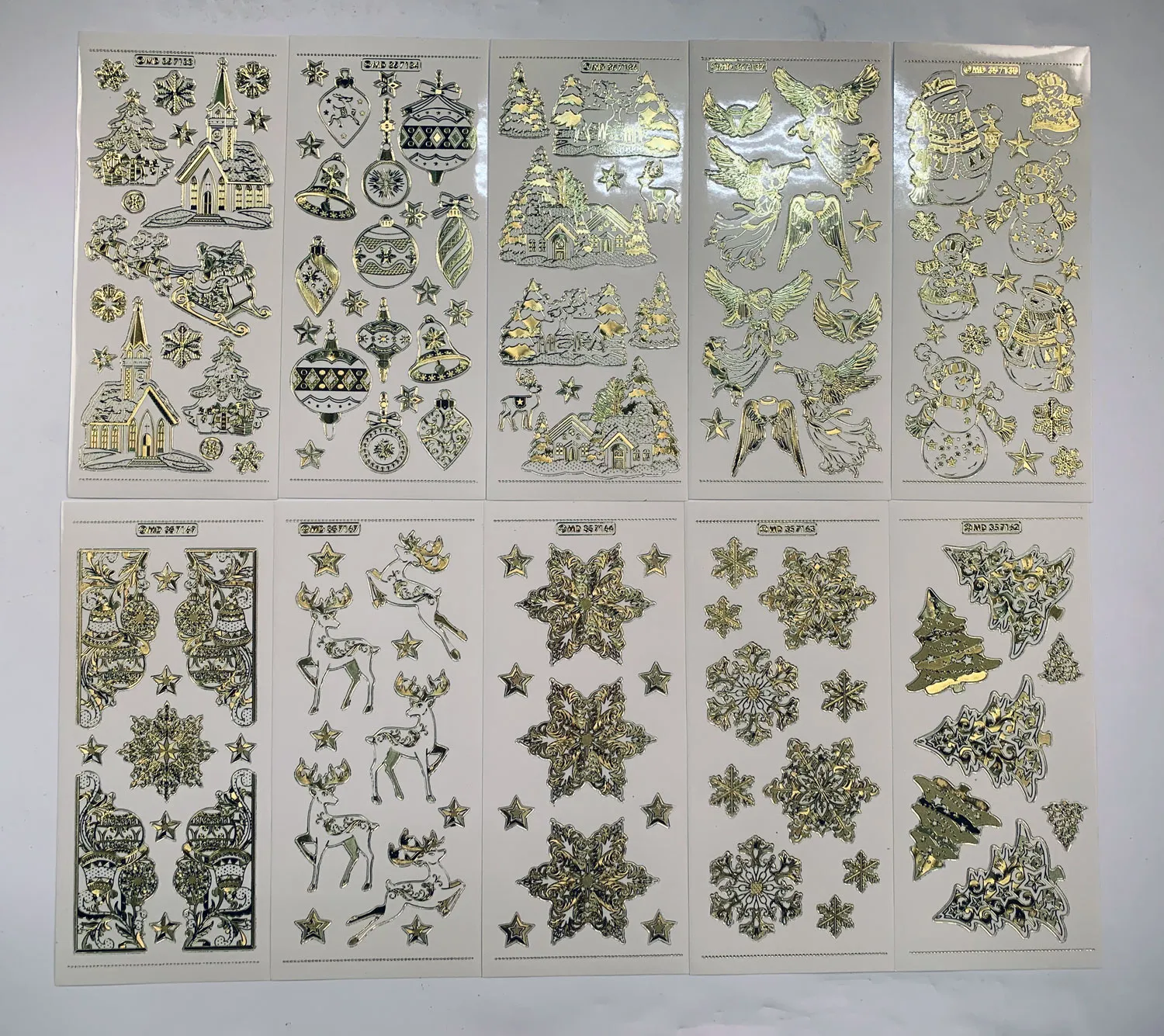 Christmas Engraved Stickers, 20 sheets