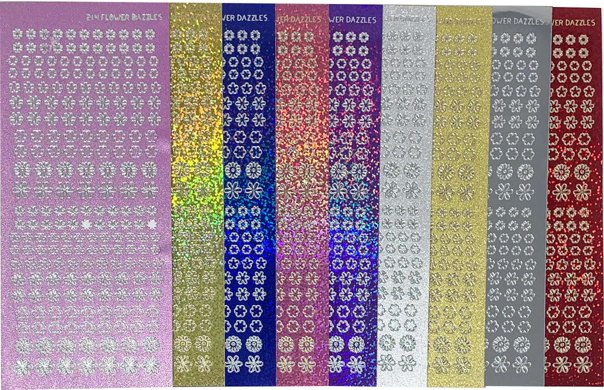 Little Flower Dazzles Stickers, 9 colors, 1926 pieces