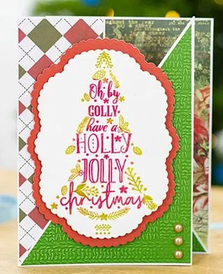 Holly Jolly Christmas Tree Photopolymer Stamp