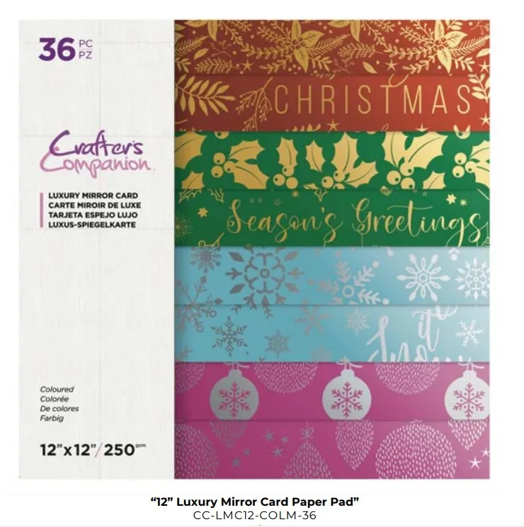 Coloured 12x12 Luxury Mirror Card Pad, 36 Sheets