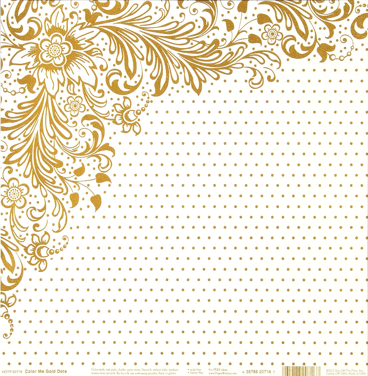 Color Me Gold Dots Paper 12