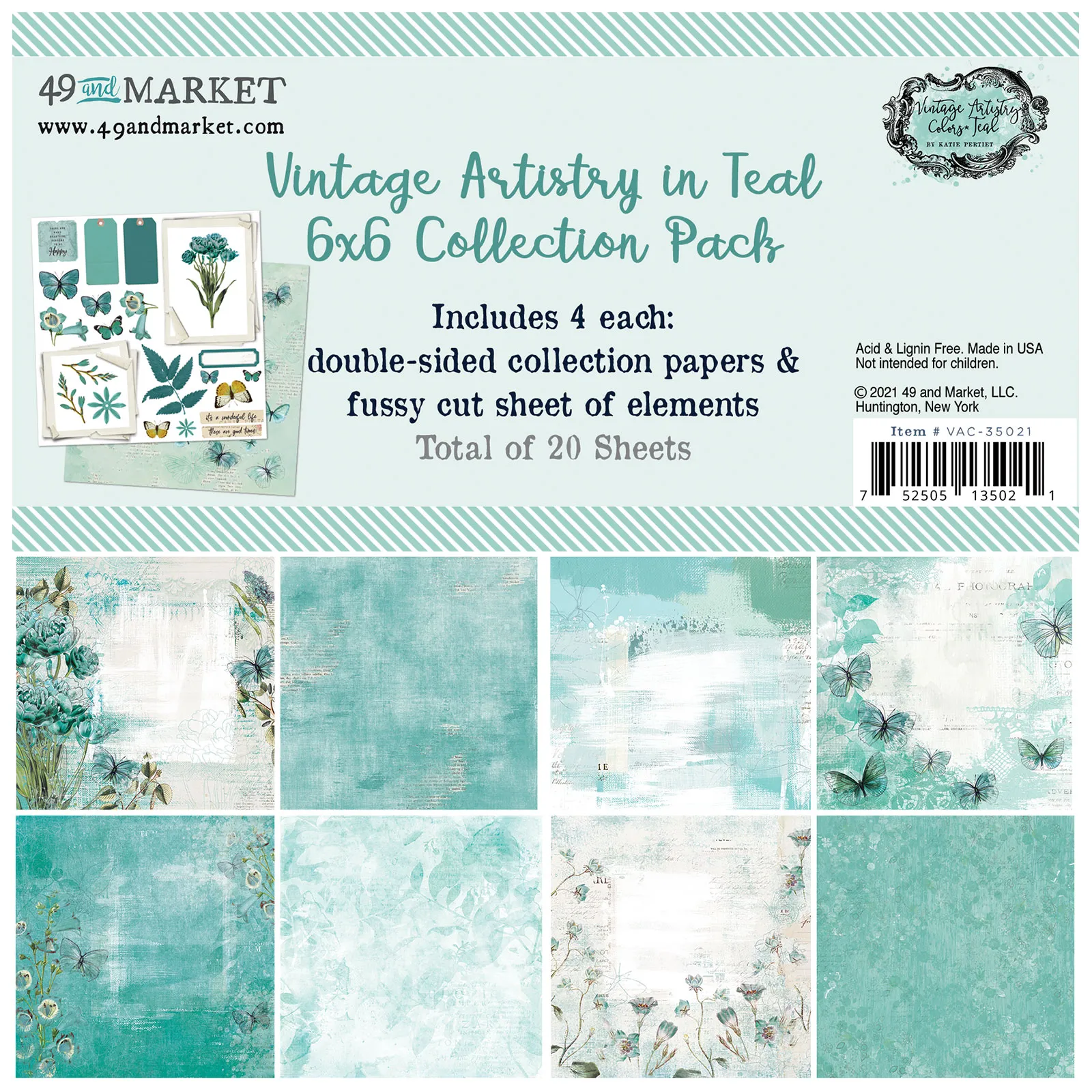 Teal 6x6 Collection Pack Vintage Artistry
