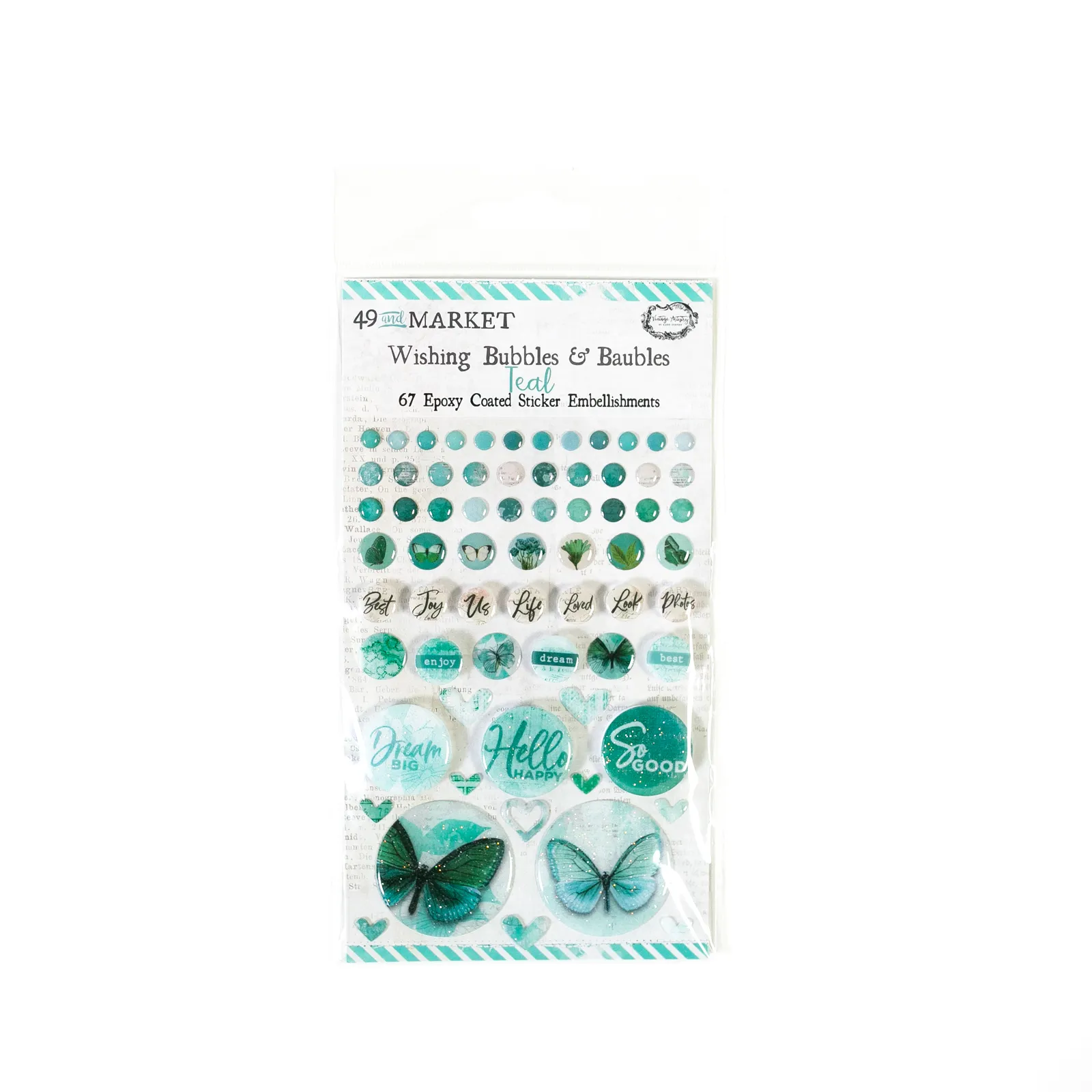 Teal Wishing Bubbles and Baubles Vintage Artistry