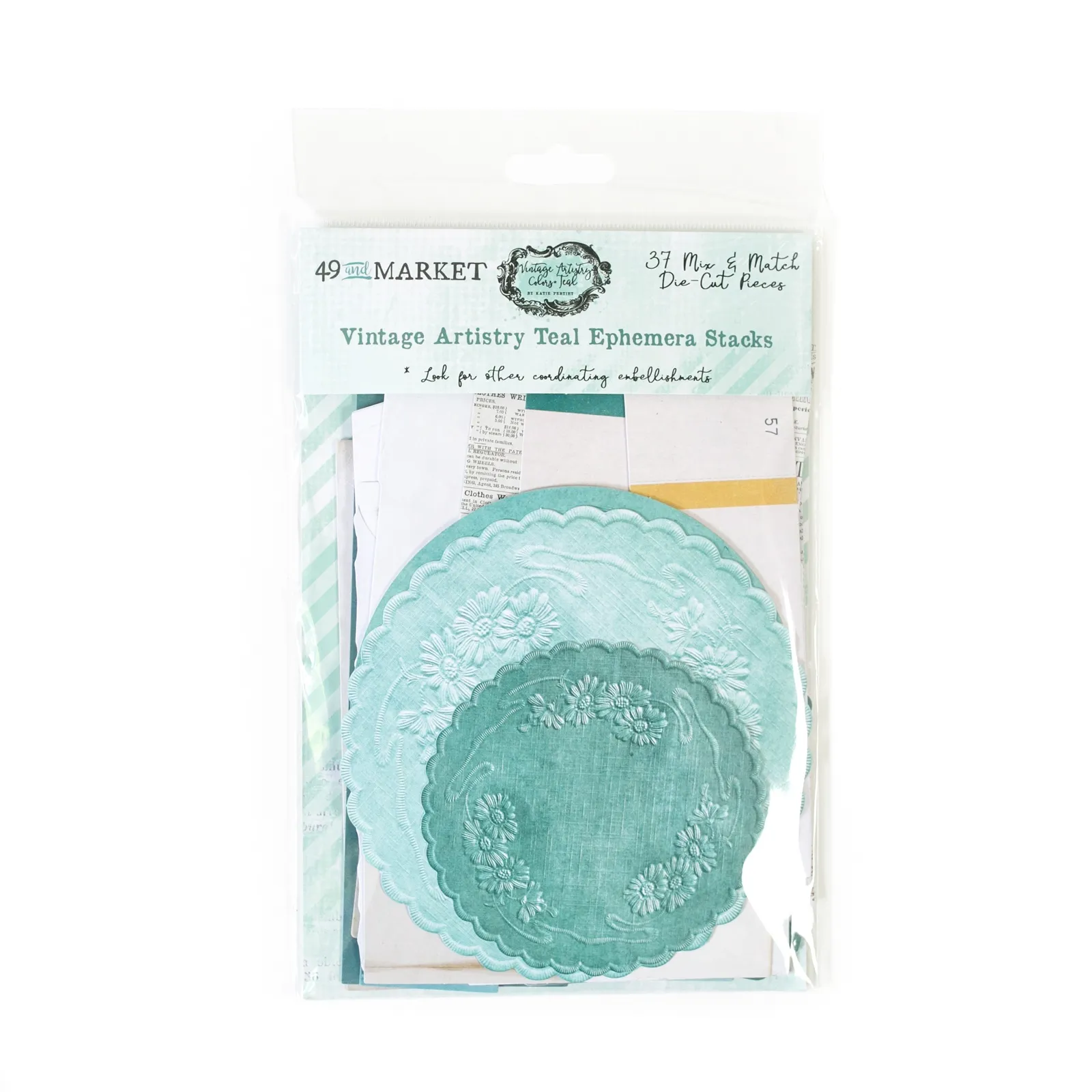 Teal Ephemera Stacks Vintage Artistry