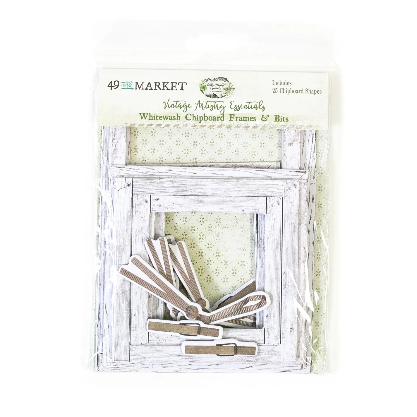 Whitewash Chipboard Frames Vintage Artistry Essentials