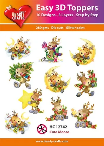 Cute Moose 3D Toppers