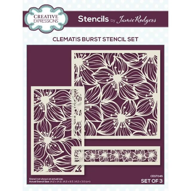 Clematis Burst Stencil Set by Jamie Rodgers