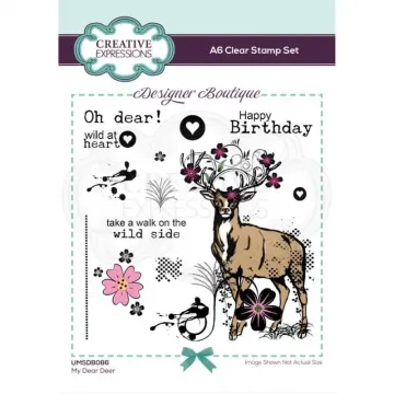 My Dear Deer A6 Clear Stamp Set, Woodland Walk Collection