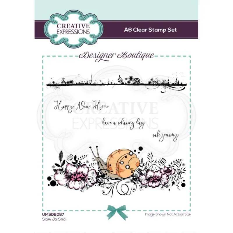 Slow Jo Snail A6 Clear Stamp Set, Woodland Walk Collection