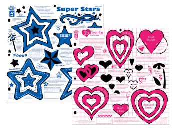 Super Stars & 25 Hearts Templates