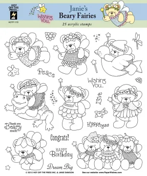Janies Beary Fairies 8x8 Stamp