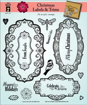 Christmas Labels and Trim 8x8 Stamps