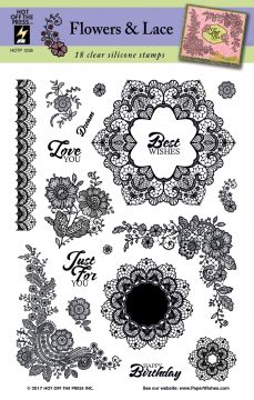Hot Off The Press Flowers & Lace Silicone Stamp Set