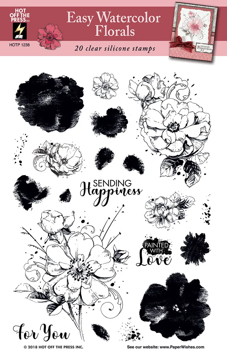 Easy Watercolor Florals Silcone Stamps