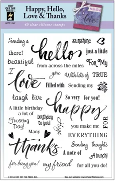 Happy, Hello, Love and Thanks stamps