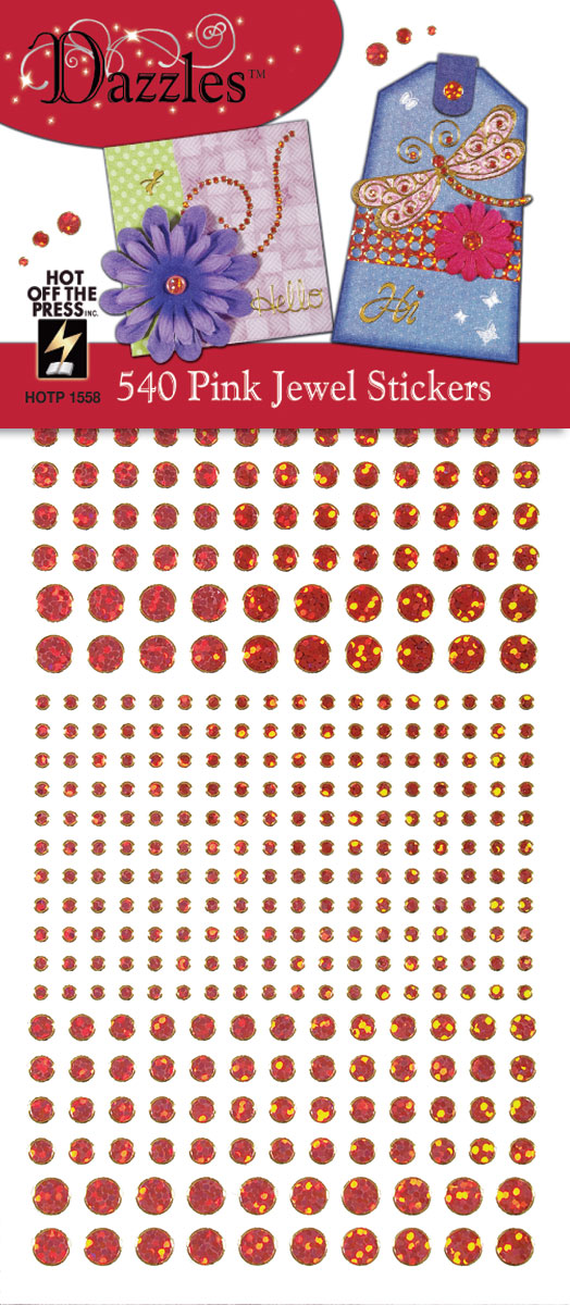 Hot Off The Press DAZ-1558 Dazzles Stickers -540 Pink Jewel