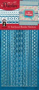 31 Teal Jewel Border Dazzles