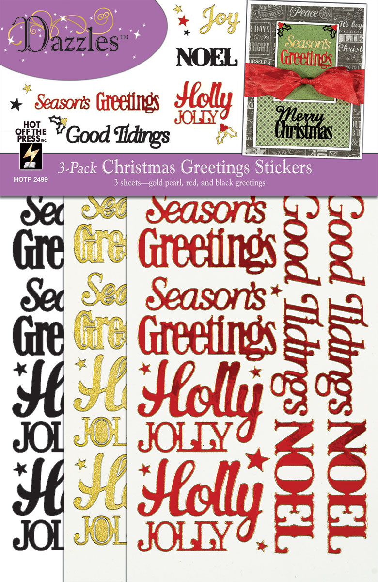 Christmas Greetings Dazzles™ Stickers (3-pack)