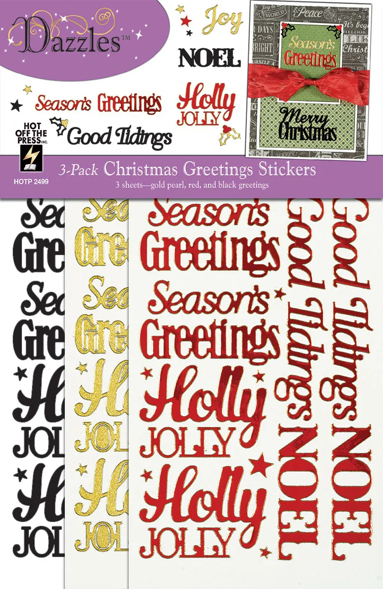 Christmas Greetings Dazzlesâ¢ Stickers (3-pack)
