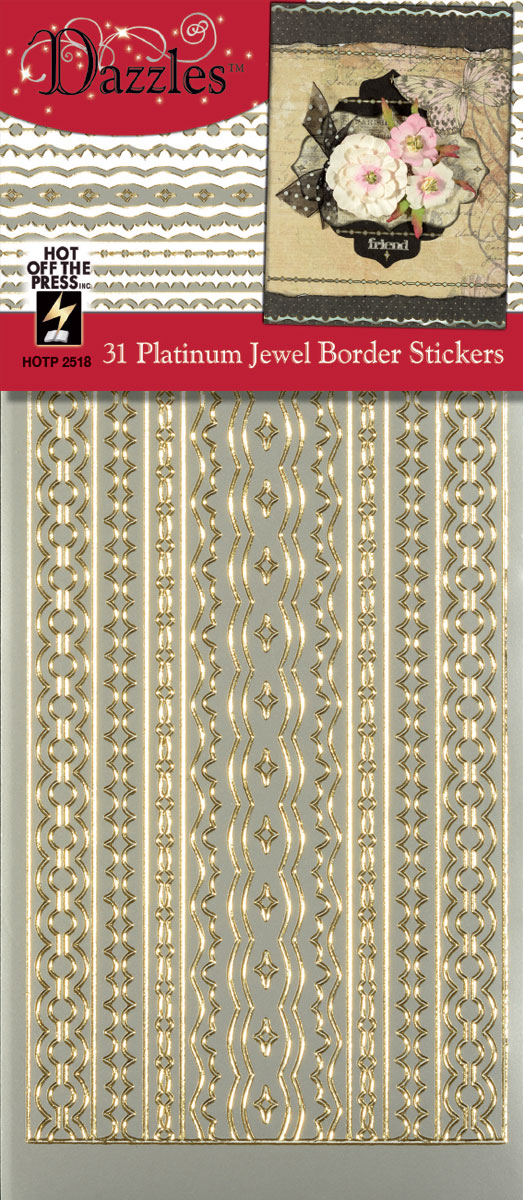 Platinum Jewel Border Dazzles™ Stickers