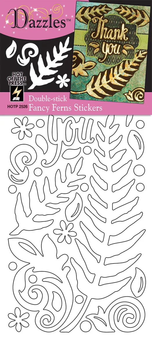 Double Stick Fancy Ferns Dazzlesâ¢ Stickers