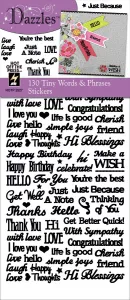 130 Tiny Words and Phrases Black Dazzlesâ¢ Stickers