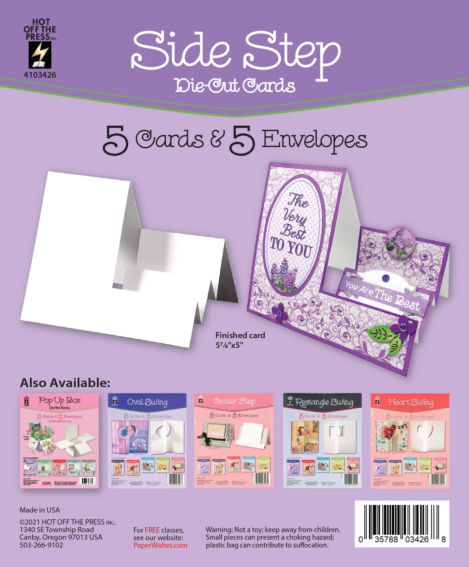 Side Step Die-Cut Cards 5 Pack