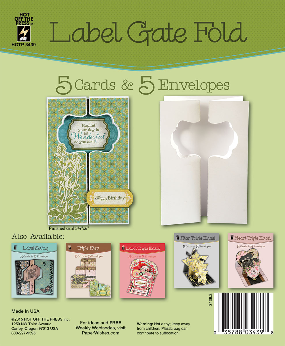 Label Gate Fold Die-Cut Cards