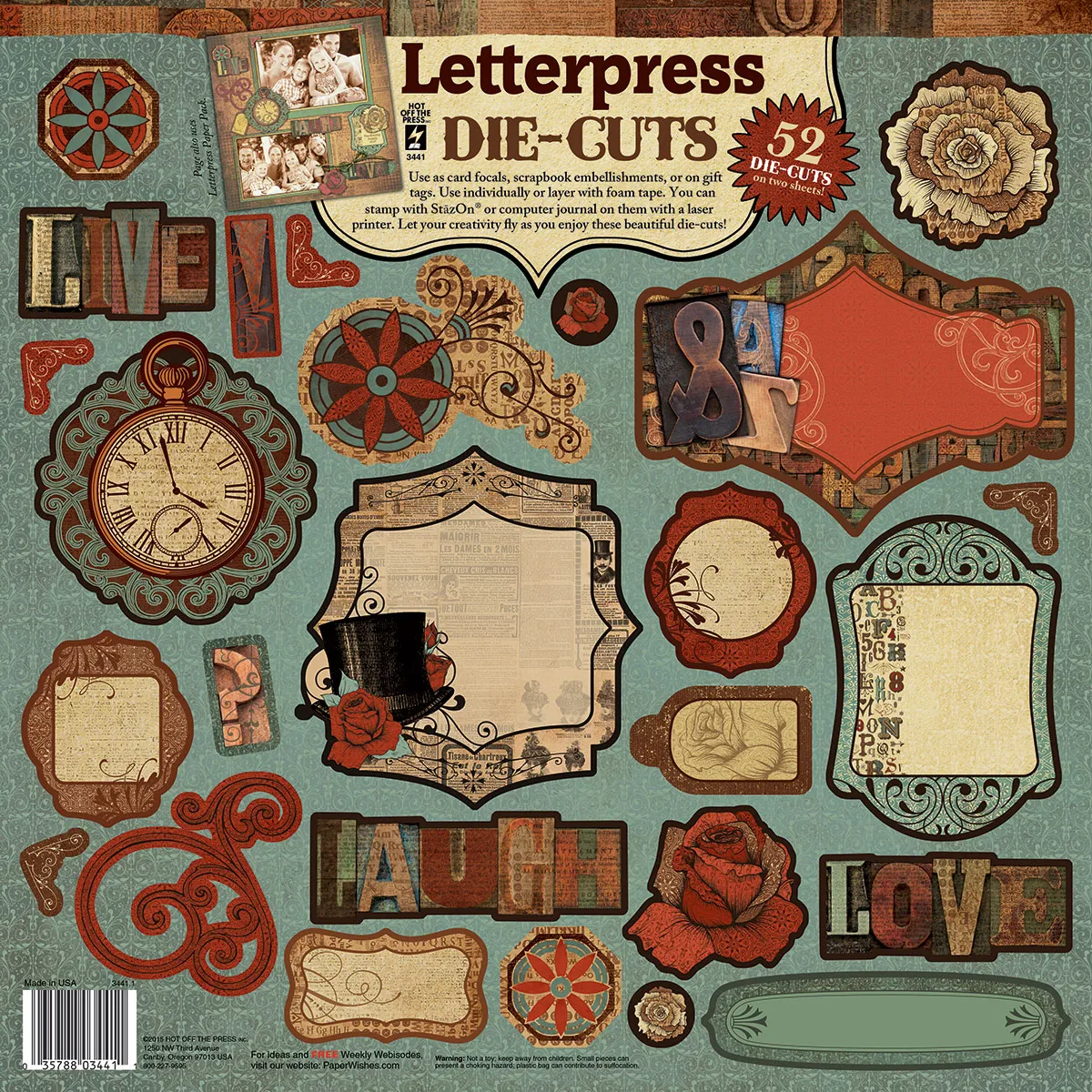 Letterpress 12x12 Die Cuts