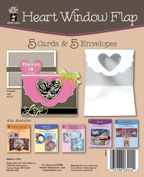 Heart Window Flap Die-Cut Cards (5 per pack)